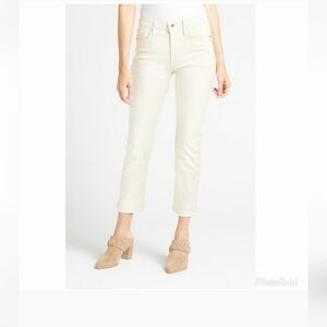 EDWIN Elin Crop straight leg jeans in Off white. Size 27